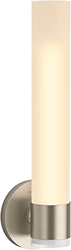 Image of Kohler Artifacts Bathroom Vanity Light Fixture, Single Wall Sconce Lighting, Frosted Glass Shade, UL Listed, 1 Light, Vibrant Brushed Bronze