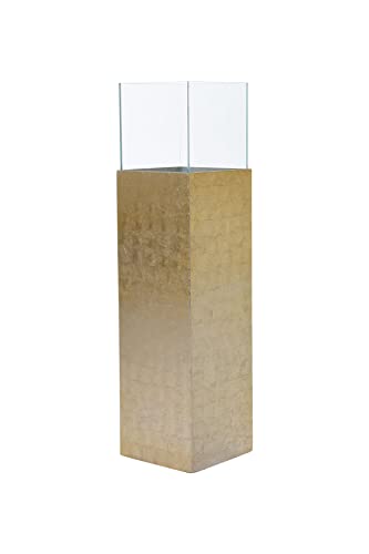 VIVANNO Windlicht-Säule Kerzenständer Deko-Laterne Candela Gold Hochglanz 100 cm hoch