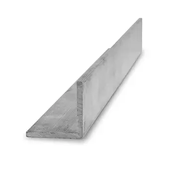 6063 Aluminum Angle, Unpolished (Mill) Finish, Extruded, T52 Temper, AMS-QQA 200/9, Unequal Leg Length, Squared Corners, 1