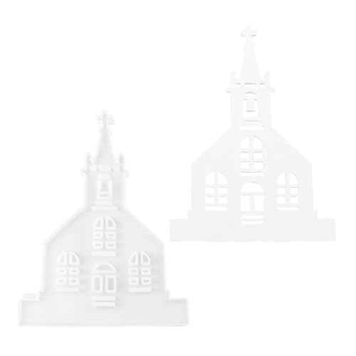 Holdes Moldes de silicona para iglesia – Moldes de resina epoxi Cruz Iglesia | Moldes de silicona Molde de yeso de hormigón Molde de fundición de resina Molde de fundición de resina Decoración del