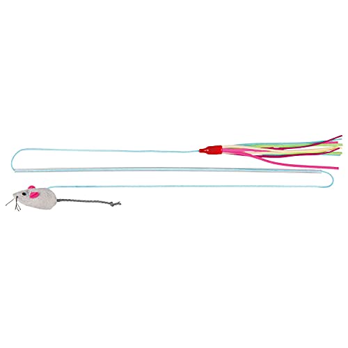 TRIXIE - Caña de Pescar con Pack de 2 Juguetes para Gato, 40 cm