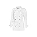BP Gourmet 1542-400-21 Veste de cuisine pour femme - Manches longues - 65% polyester, 35% coton - Coupe normale - Taille 46 - Couleur : blanc