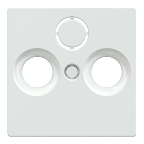 Schneider Electric Merten Zentralplatte für Antennensteckdosen, System M, aktivweiss glänzend, Artikelnummer 296725