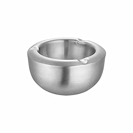Anything & Everything Stainless Steel Ash Tray Double Wall Cigar Ashtray Table top Round Stainless Steel Ash Tray Suitable for Cigarette Ash Holder-image-27