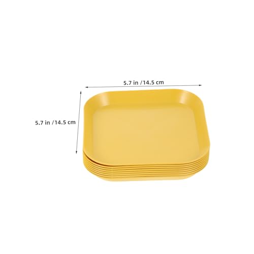 BRIGHTFUFU プラスチック食器 多用途スクエアトレイ ホルダ付き 小皿 ケーキ皿 フードプレート 家用パーティー キャンプ用スナック盛り付けに