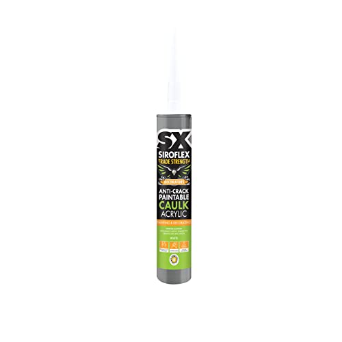 SX Siroflex Anti‑Crack Paintable Caulk White – Prevents Craze Cracking for Sealing Gaps and Cracks Suitable for Interior and Exterior Applications Overpaintable – 310ml