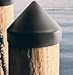 XCEL USAMADE Marine Cone Dock Piling Cap Fence Post Cone Cap 100% Polyethylene Last 10+ Years Made in USA Heavy Duty Pylon Cap for Docks and Posts (Black, 6
