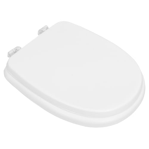 VILLFUL Sedile del Water Imbottito in Schiuma Morbida Bianco con Coperchio Sedile Wc Rotondo Rinforzato per Bagno e Camper con Supporto Ammortizzato e Facile Manutenzione