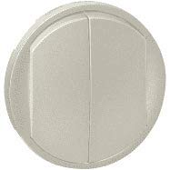 LEGRAND CELIANE enjoliveur double interrupteur/poussoir en TITANE 068302