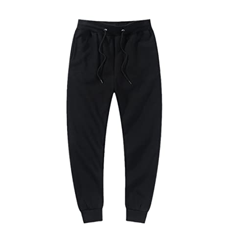 Pantalon de jogging unisexe couleur unie noir vêtement de sport confortable 3XL