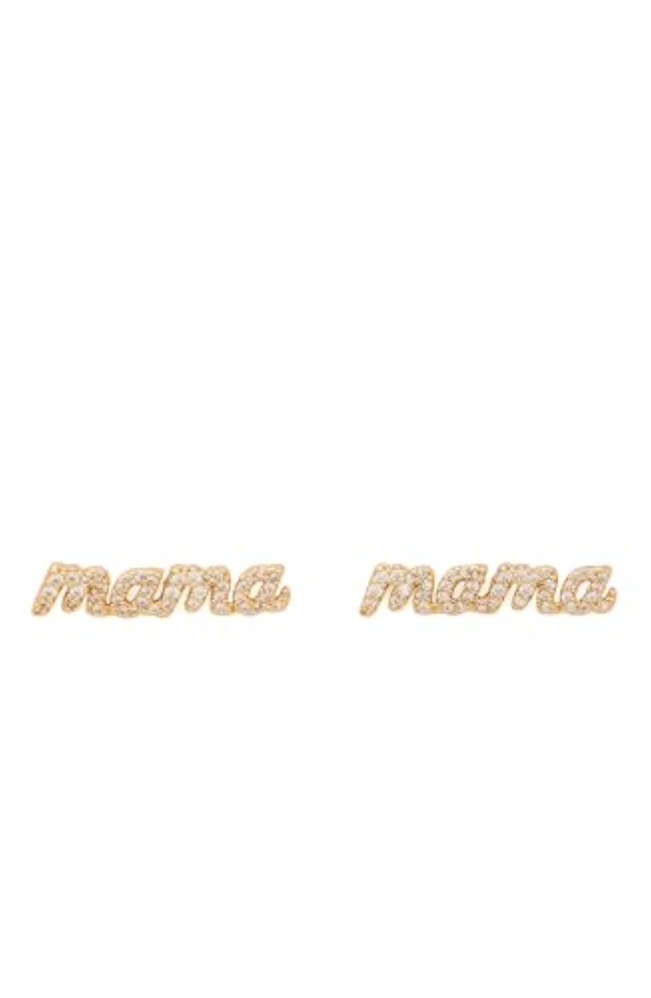 Women's Mama Said Pave Studs in Brass with Cubic Zirconia