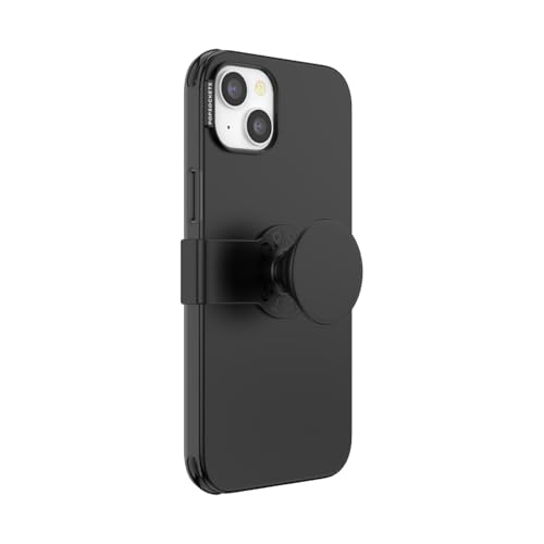 Coque iPhone 14 Plus PopSockets noire avec poignée coulissante intégrée