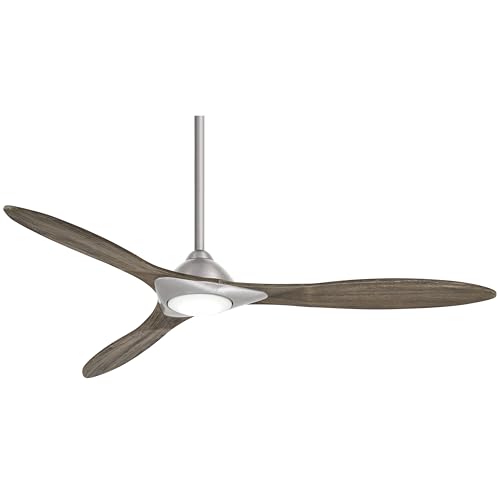 Minka Aire F868L-BN Sleek 60' Ceiling Fan with LED Light and Remote Control, Brushed Nickel