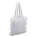 Imagen de Jamron Mujer Tul Bolsa de Mano Verano Bolsa de Playa Bolsa Compra de Tela SN0703483 Blanco