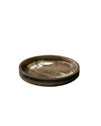 Ellementry Mango Wood Frangipani Lazy Susan (Brown)