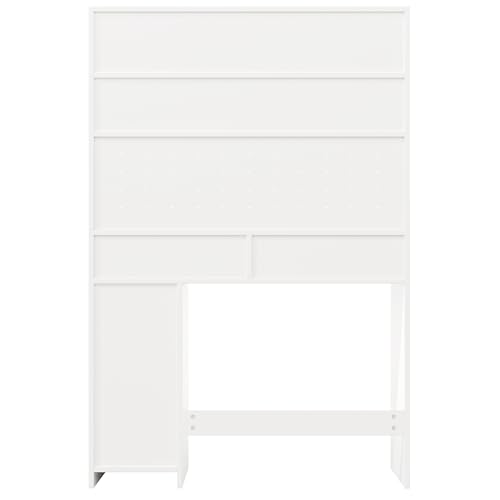 Îlot de cuisine avec table pliante 2-en-1 et buffet pour petits espaces