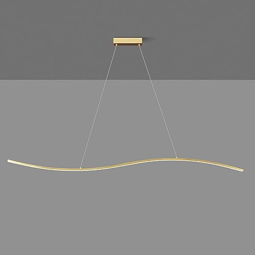 Lustre linéaire LED cuivre YangRy pour éliminer les zones d'ombre sous les hauts plafonds de salon