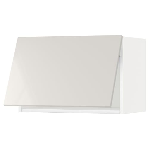 METOD - Armario de pared horizontal con apertura a presión, 60 x 40 cm, blanco/gris claro Ringhult