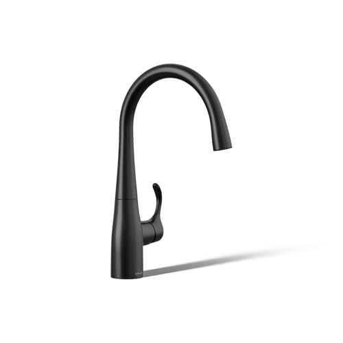 Image of KOHLER K-22034-BL Simplice Single Handle Kitchen Bar Faucet, for Prep Sink, Wet Bar, Matte Black