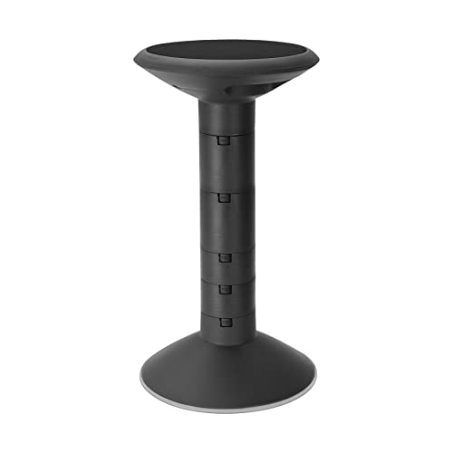 Image of Storex Active Tilt Stool - Ergonomic Seating for Flexible Office Space and Standing Desks, Adjustable 12-24 Inch Height, Black (00320A01C)