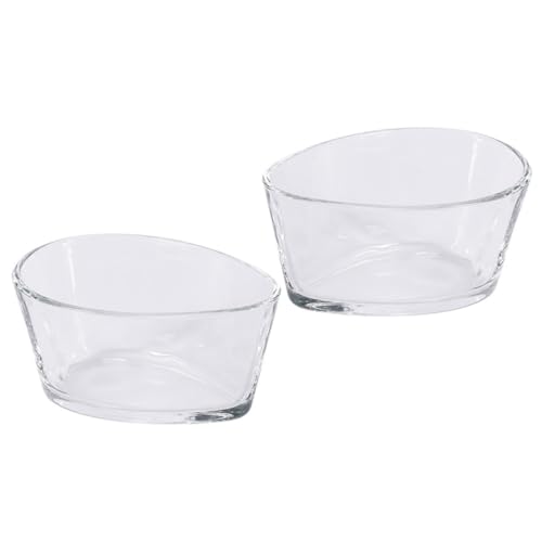 Garneck 2個 ガラス製蒸し器用小型プリンカップ 耐熱ガラス容器 サラダやソースの保存に 家用デザートカップ 多用途調理 保存用ボウル