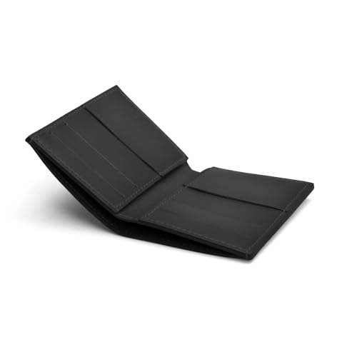 Maruse Italian Leather Wallet for Cards and Bills, Slim Minimalist Design, Handmade in Italy, Black3
