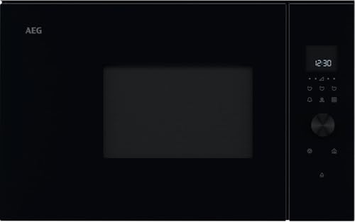 AEG Horno Microondas Integrable TB6GM171DB, 17 L, 800 W con Grill 800 W, Display LED, Control Táctil Vapor, Apertura Electrónica, Serie 6000 SteamSet, Cristal Negro