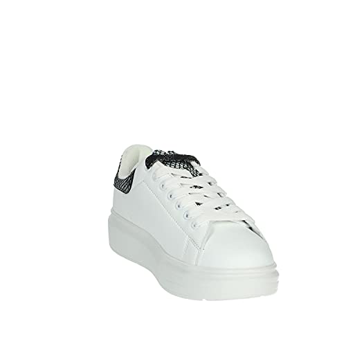 SHOP ART SA80212 - Sneaker da Donna, Bianco/Nero