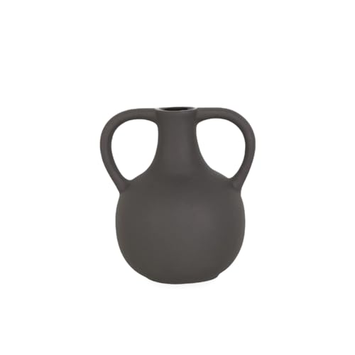 Image of Bliss Hohm Decorative Ceramic Flower Vase (5.5 inhces, Matte Black) for Home Decor and Gifting, Flower Vases for Living Room & Office Decor, Decoration Items, Wall Tabletop showpieces (Black Jini)