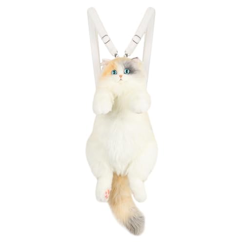 Sac à dos chat peluche moelleux : soulage l'anxiété et transporte les jouets