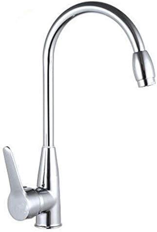 Mitigeur pivotant de cuisine à poignée unique chromé eau chaude et froide