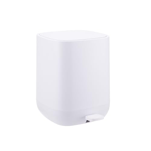 Relaxdays Cestino Relaxdays da 9 L con Chiusura Soft-Close, Secchio Rimovibile con Manico, plastica Opaca, Pedale, Bianc