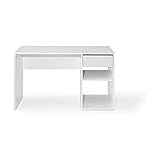 Topkit | Mesa de Escritorio Burgos 5012 | Medidas 75 x 120 x 50 cm | Mesa de Ordenador | Escritorio con Cajon | Mesa de Oficina | Blanco