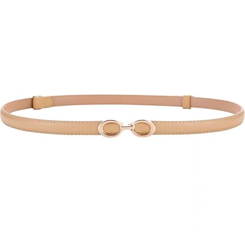Adjustable Fashion Waist Strap – Hole-Free Slim Buckle-Free Belt For Women’s Midi Dresses Work Attire Evening Gowns Thin Design(Almond)