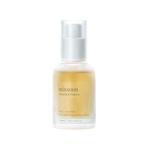 mixsoon Heartleaf Essence, 100% Houttuynia Cordata Extrakt, beruhigende und feuchtigkeitsspendende Essenz, koreanische Hautpflege für empfindliche, gerötete oder gereizte Haut, leicht, 30 ml