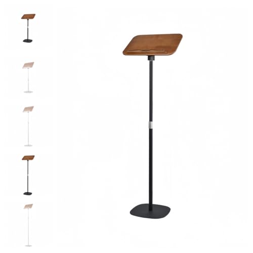 Zekono ブックスタンド 昇降式デスク 木製 角度 高さ調整可能 50cm-130cm プロジェクター スタンディング サイドテーブル 書見台 筆記台 レスト譜面台 読書台 本立て (床置き型 - 高さ50cm〜1.3m - 昇降式)