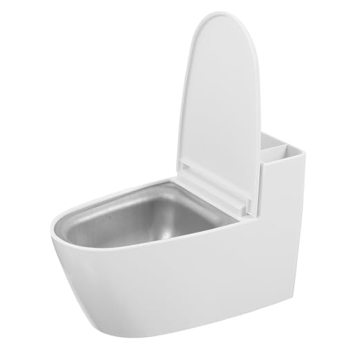 PRETYZOOM Cenicero De Pared con Tapa Esmaltado Blanco Cerámico Resistente, Contenedor De Cenizas Mural para Baño y Oficina, Ahorro De Espacio y Limpieza Fácil, Decoración Funcional para Uso Doméstico