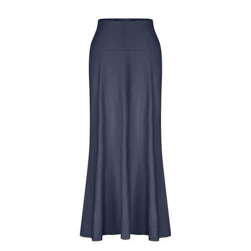 Women's Maxi Skirt Stretchy Full Length Skirt Solid Color Long Womens Casual Fashion Trendy Comfy Fall Skirts3