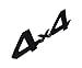 4x4 Chrome Fender Side Rear Emblem Badge with Adhesive for Truck/SUV/Pickup Rear Tailgate Tail Gate Door 4Wd (Gloss Black)