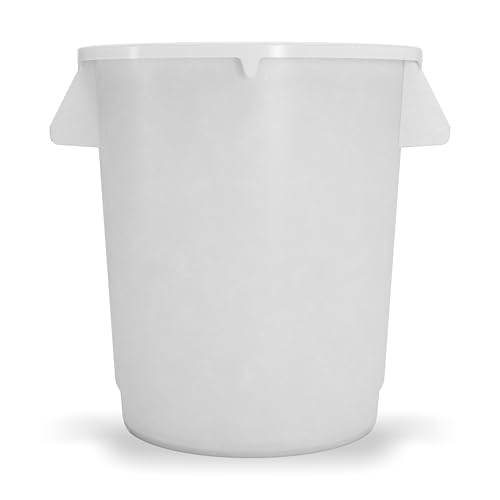 Image of Winco 10 Gallon White Heavy-Duty Round Plastic Trash Can