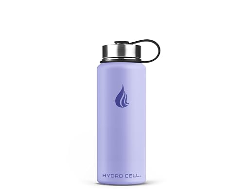 Image of HYDRO CELL Stainless Steel Insulated Water Bottle with Straw - For Cold & Hot Drinks - Metal Vacuum Flask with Screw Cap and Modern Leakproof Sport Thermos for Adults (Lilac 18oz)