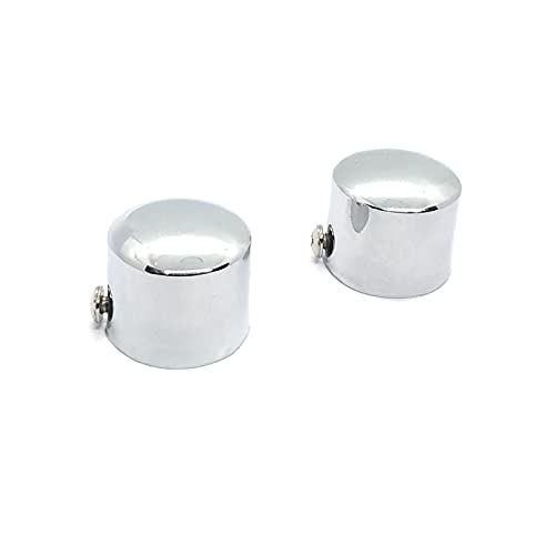Image of FAPBADRI Simple Curtain End Caps /Finials for a 1 inch Pipe /Rod, Colour - Silver Glossy Round, 4 Pieces