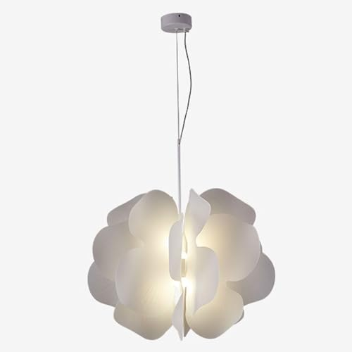 Lustre acrylique à pétales blancs 18 pouces luminaire suspendu postmoderne de salon