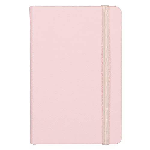 Carnet ligné en cuir de poche rose quartz pour écriture manuscrite et notes