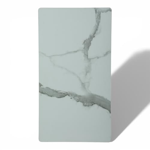 Image of Solid Wood Madrid Coffee Table | Premium Sintered Stone Center Table for Living Room | Wooden Centre Table | Finish- Premium Acrylic White