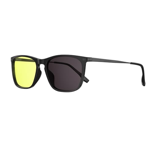 Goiteia Gafas Amarillas Bloqueo Luz Azul fotocromáticas para pantallas y faros LED, gafas de sol fotocromáticas UV400, aliviar la fatiga ocular