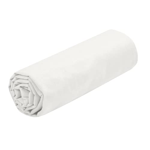 STOF - Drap Housse -Taille 160x200 cm Grand Bonnet 30 cm -100% Coton certifié Oeko-Tex - Couleur Ivoire -Modèle Eden - Linge de Lit pour Maison - Doux et...