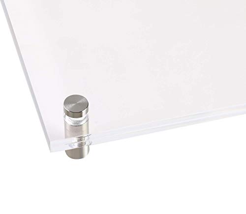 Standoff Screws for Wall Mount Acrylic Picture Frame Hardware 1/2" x 1" Aluminum Silver Finish Nails for Acrylic Glass Sign Holder 4 Pcs