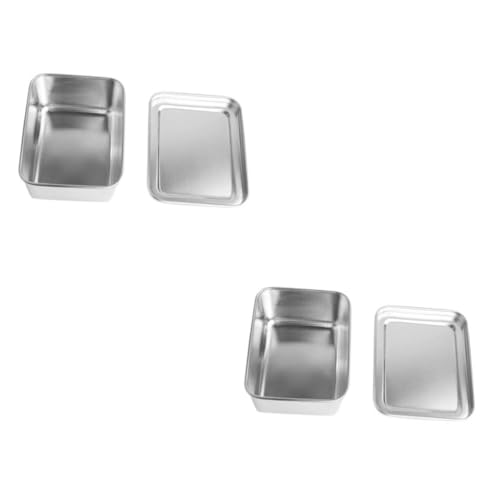 COLLBATH 2 Piezas Caja de Condimentos Inoxidable Cuadrada Resistente la Oxidación para Conservar Especias Hogar Restaurante y Hotel Diseño Práctico y Duradero Envase de Color Plateado