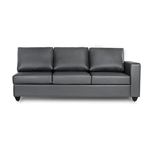 Image of Wakefit Sofa Set | 3 Year Warranty | Sofa 3 Seater, 3 Seater Sofa for Living Room, Wooden Sofa Set, 3 Seater + Right Aligned, Sofa for Living Room - Napper(Jindal : Thundercloud)